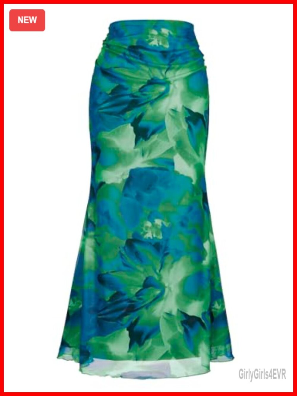 Floral Mesh Maxi Skirt High Waisted Boho Bodycon Fishtail Skirt